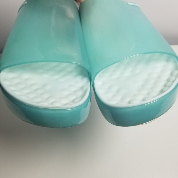 SKECHERS Foamies Namaste: Inner Peace Slide Sandle Translucent Green Sz 10 - Picture 4 of 8